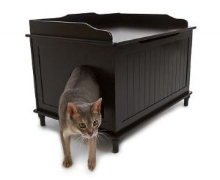   Catbox Wood Litter Box Enclosure In Black DCB B Cat Kitten Feline