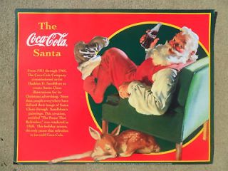 Coca Cola Poster Santa Claus w/ Sleeping Reindeer