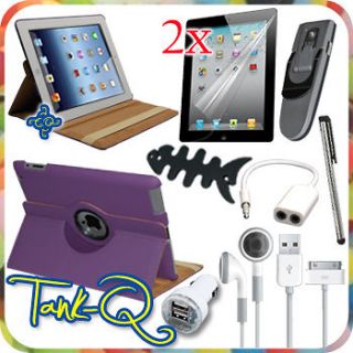 10 in 1 Protector Cover Case Car Charger Accessory Bundle Kit For iPad 
