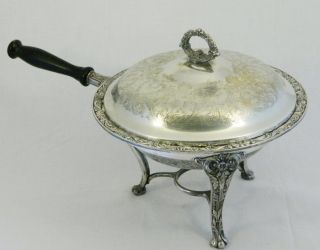   SILVER PLATED BUFFET CHAFING CASSEROLE WARMING DISH FRYING PAN SKILLET