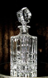   CRYSTAL Glass DECANTER Set 6 Double Old Fashioned Glasses Badash NEW