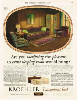 1927 AD Kroehler Davenport bed and chair advertising