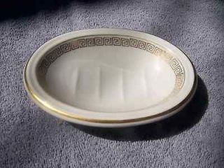 Lefton China White/ Hand Painted Gold Trim Soap Dish #6124