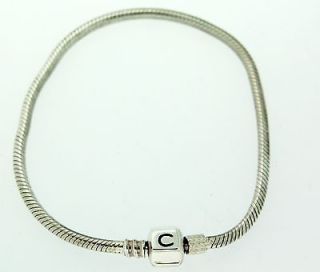 Authentic Chamilia Bracelet   Silver Snap Lock Size 7.9 Inch BA 4