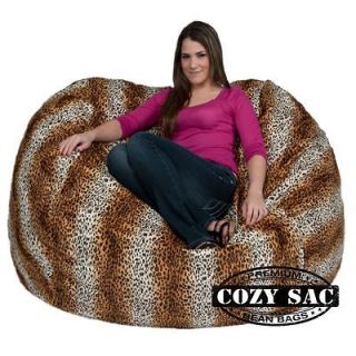 Bean Bag Chair Large Micro Suede Love Seat 5 Cow Animal Print By Cozy 