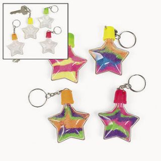 Star Sand Art Bottle Key Chains / LOT OF 12 BOTTLES / ARTS AND CRAFTS 