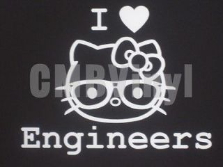 Hello Kitty I Heart Engineers Vinyl Decal/Sticker Car Laptop Window 