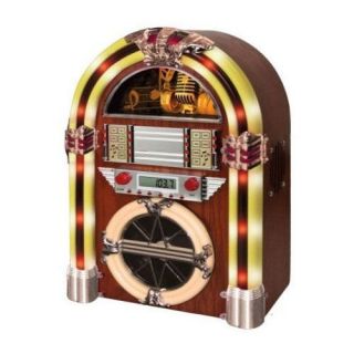 Vintage CD Player Jukebox with AM/FM Stereo Radio and LED Display