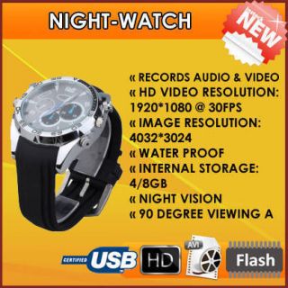 Covert Hidden Spy Camera DVR IR Nightvision Watch Audio And Video High 