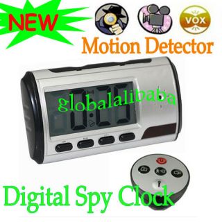 Spy Clock Security Hidden DVR Camera Motion Detector DV with Remote 