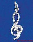   Silver G Clef Pendant Treble Musical Note Charm Music Symbol 925 Italy
