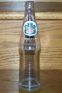 VINTAGE USA 1973 CANADA DRY GINGER ALE 10 oz Clear Textured Glass 