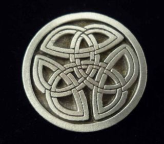 Pewter Button FIVE Celtic Tri Knot Button One inch
