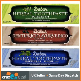   Neem Basil (Tulsi) Clove Herbal Toothpaste 100ml Each Multi Pack