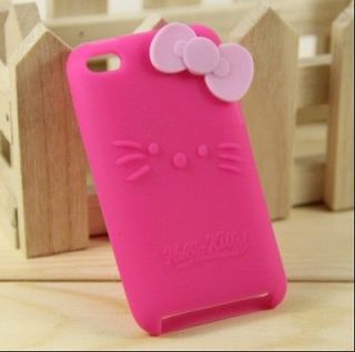 Pink Hello Kitty silicone TPU cover case for iPod touch 4 4G 4th 4Gen 