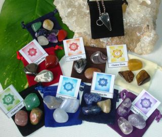 Most Complete Chakra Balancing Healing 28 Tumbled Stones Crystals Set 