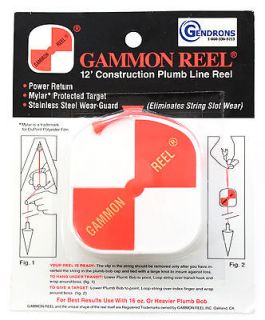 NEW 12 GAMMON REEL FOR PLUMB BOB, SURVEYING, RETRACTABLE STRING