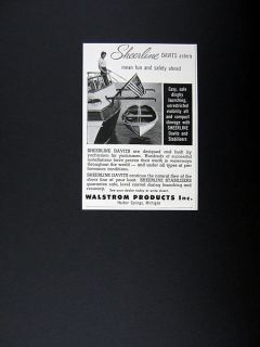 Walstrom Sheerline Davits & Stabilizers dinghy 1958 print Ad 