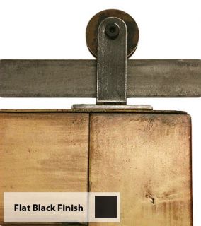 Top Mounted Barn Door Hardware   Flat Black   Wooden Wheel   Sliding 