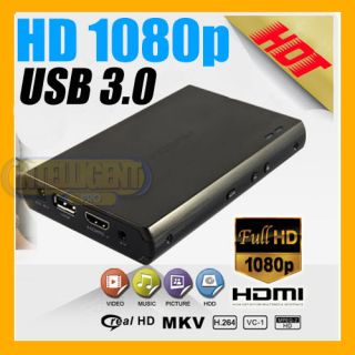 USB 3.0 Portable 1080p HDMI HD TV Media Player w/ OTG