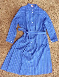 Long Night Shirt Swedish Hospital Gown Blue Vintage Fancy Dress 50 52 