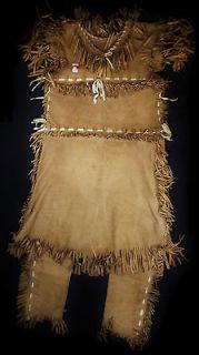Old Vtg Indian Plains Hide SIOUX Native American Beaded Girl Dress 