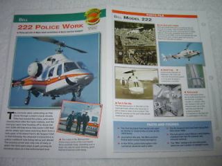 BELL 222 POLICE WORK Helicopter Photo Booklet Brochure