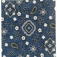   Navy Blue BANDANNA Paisley Polyester Cotton Sewing Apparel Fabric BTY