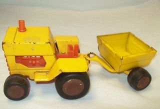   1970s Buddy L Yellow Metal Lawn Tractor With Cart A Rare Find