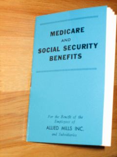 Vtg 1965 Allied Mills Wayne Feeds Medicare & SS booklet