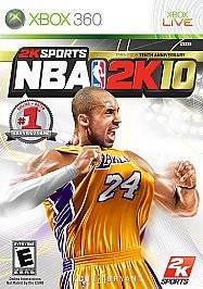 XBOX 360 NBA 2K10 basketball Kobe Bryant video game complete LN case 
