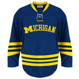 Michigan Wolverines Reebok Navy Premier Hockey Jersey