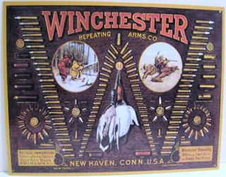 WINCHESTER, W BULLET BOARD , METAL SIGN