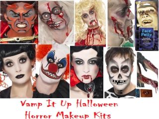   Vampire Gothic Horror Face Paint Make Up Kits Blood Zombie Fancy Dress