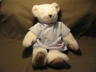   Teddy Bear The Patient Blue White Stripe Hospital Gown Shelburne 1994