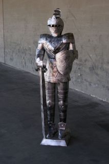 Foot SILVER Suit of Armor Knight   Long Sword Shield