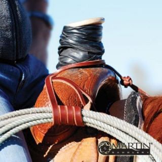 Lariat Rope Holder Strap Handmade Martin Saddlery w/Button Knot New 