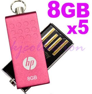 HP v115p 8GB 8G USB Flash Pen Drive Disk Swivel Pocket Memory PINK Lot 