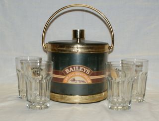 Bailey’s Irish Cream Kraftware Ice Bucket w/4 Gold Logo Libbey 8 