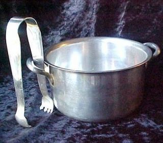Vintage Wallace Silver Plate Ice Bucket & Tongs