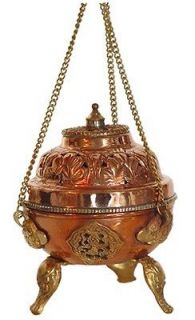 Brass Hanging Incense Censer, Cauldron, Burner