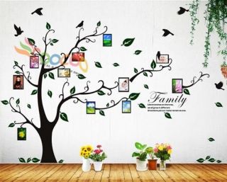 Wall Decal Sticker Removable Photo Frame Tree With Family Branches 