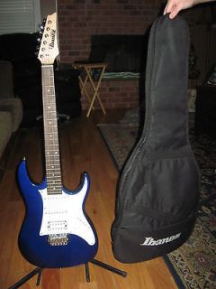 Ibanez Gio GRX 40 Metallic Blue and White w/ Stand and Soft Case and 