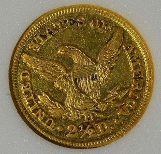   Gold MS+ Dahlonega Uncirculated 2 1/2 Dollars RARE Quarter Eagle