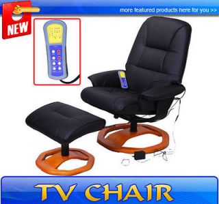 PU Leather Vibrating Heated Massage Recliner TV Game Chair w/ Ottoman 