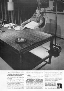 1965 Jens Risom Design Desk, Chair, WheeVintage Ad