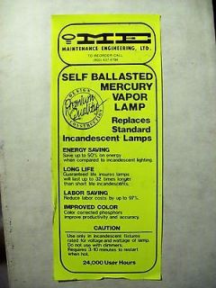 Mercury Vapor Lamp Self Ballasted,Replaces Standard Incandescent Lamps