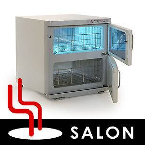 Salon Spa Hot Towel Warmer Double Cabinet UV Light Sterilizer 