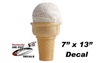 Vanilla Hard Ice Cream Cone 5x13 Decal for Ice Cream Truck or 
