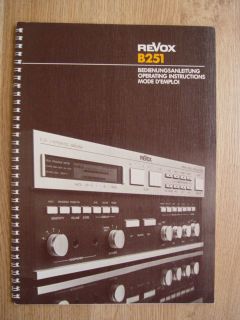 ReVox B251 integrated amplifier Operating manual